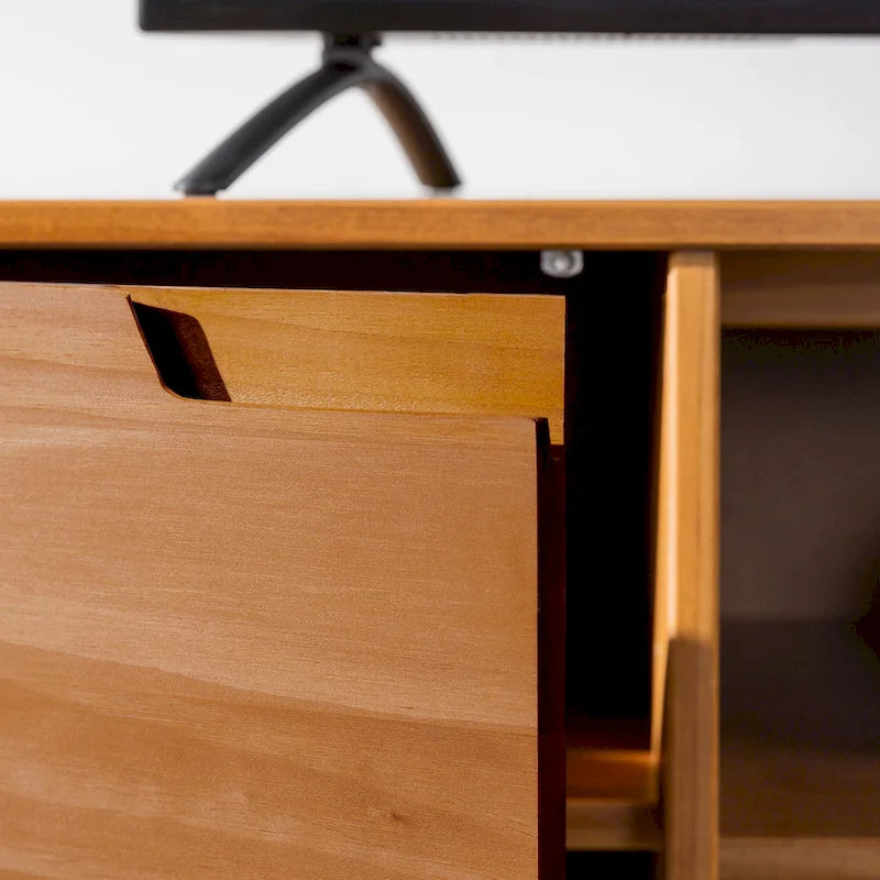 Meuble TV 70 pouces en bois massif de style Mid-Century