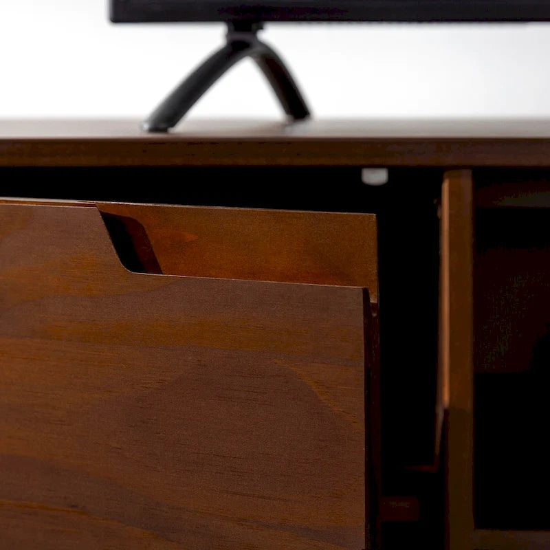 Meuble TV 70 pouces en bois massif de style Mid-Century