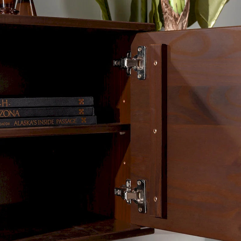 Meuble TV 70 pouces en bois massif de style Mid-Century