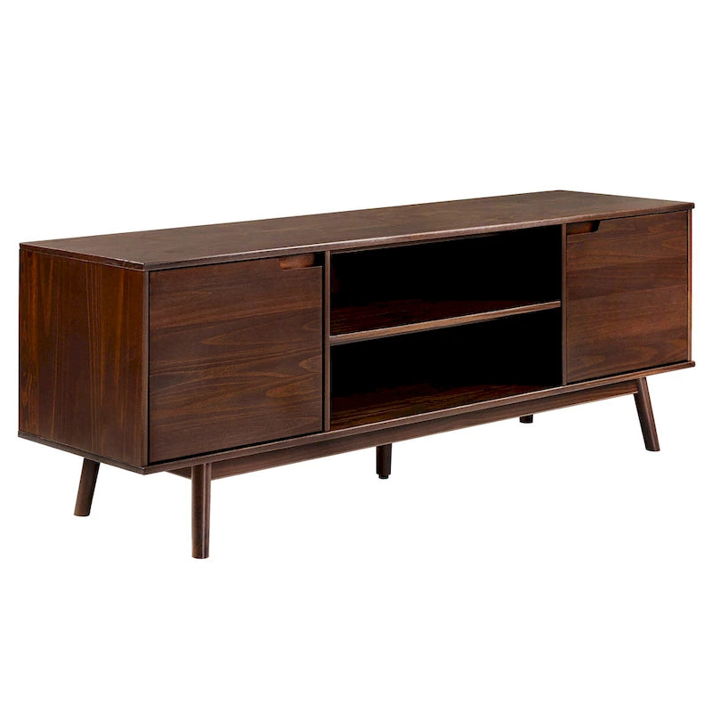 Meuble TV 70 pouces en bois massif de style Mid-Century