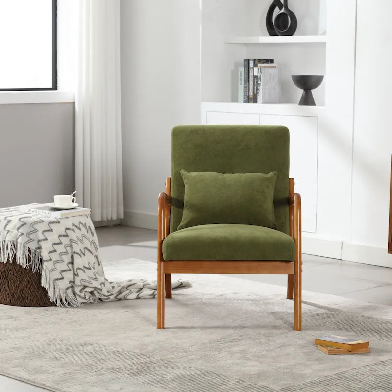 Fauteuil lounge en velours avec coussin