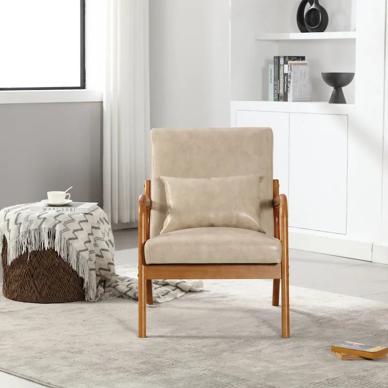 Fauteuil lounge en velours avec coussin