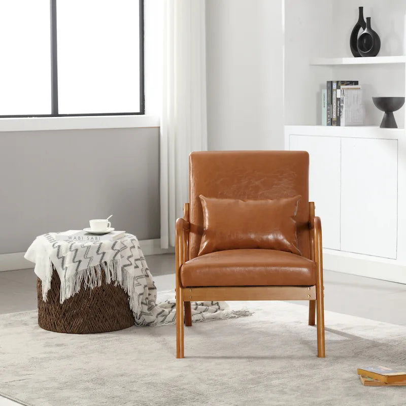 Fauteuil lounge en velours avec coussin