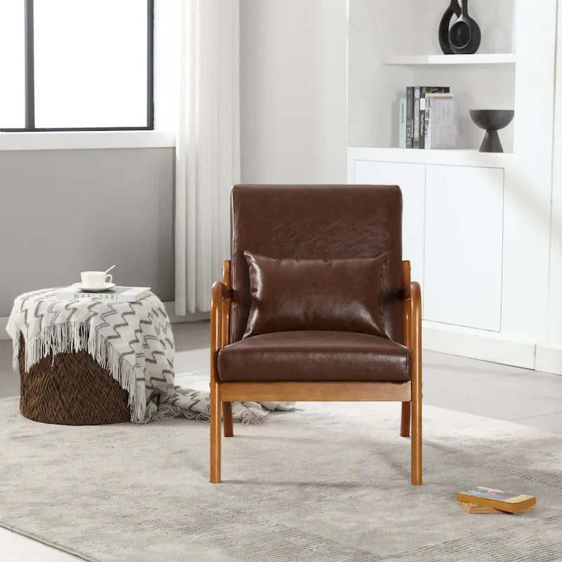 Fauteuil lounge en velours avec coussin