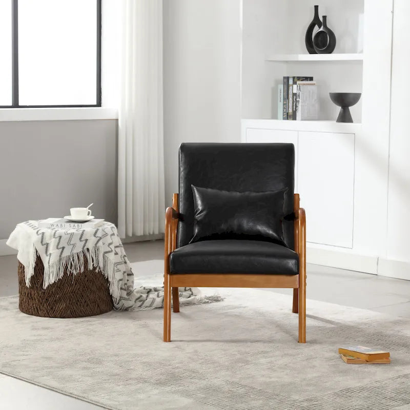 Fauteuil lounge en velours avec coussin
