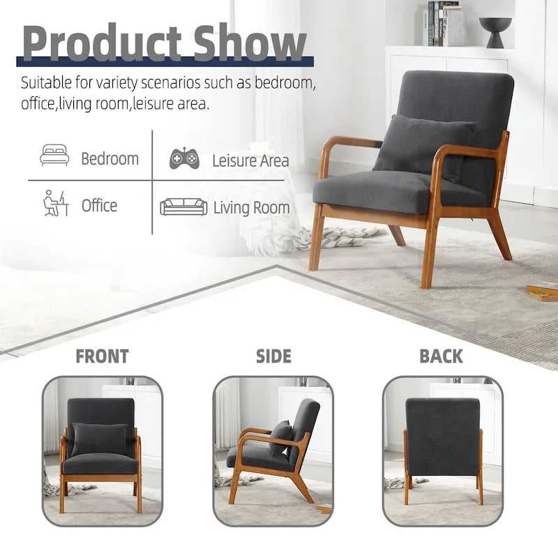 Fauteuil lounge en velours avec coussin