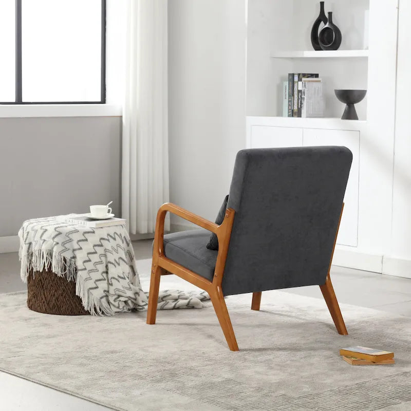 Fauteuil lounge en velours avec coussin