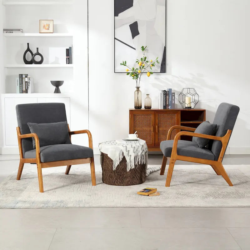 Fauteuil lounge en velours avec coussin