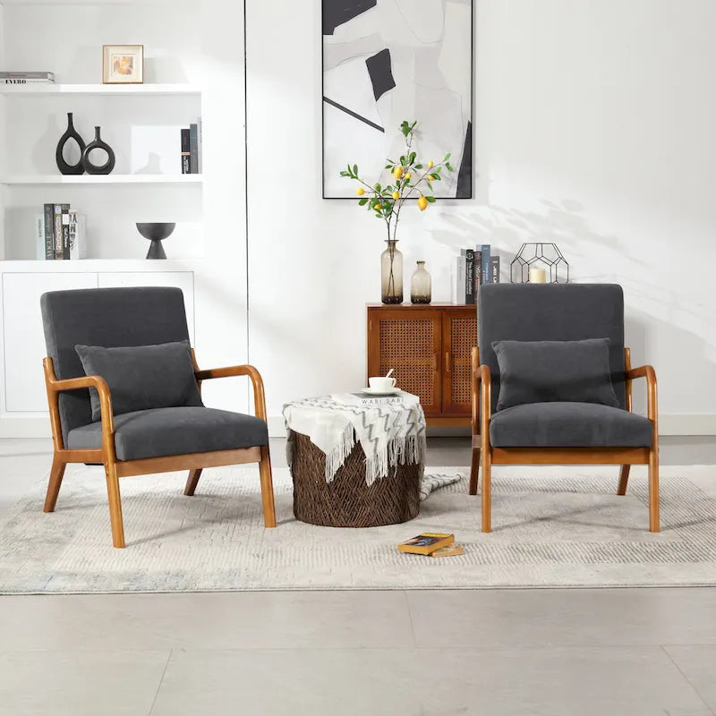 Fauteuil lounge en velours avec coussin