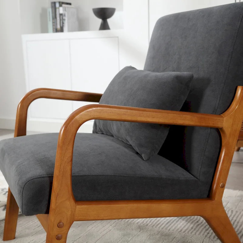 Fauteuil lounge en velours avec coussin