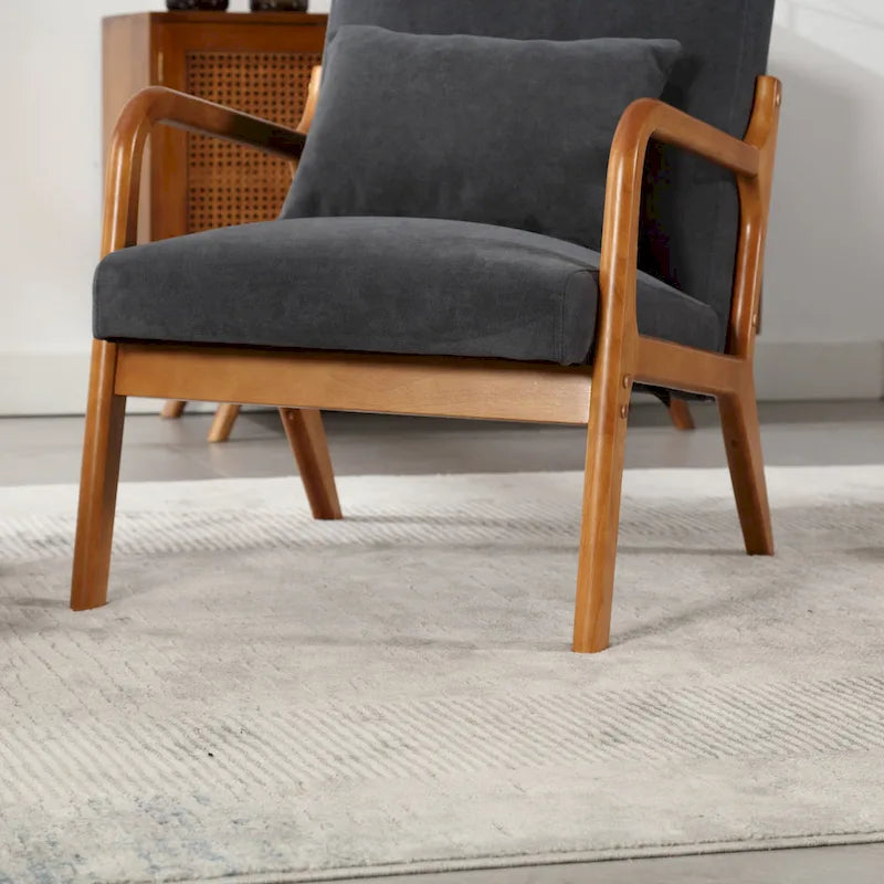 Fauteuil lounge en velours avec coussin