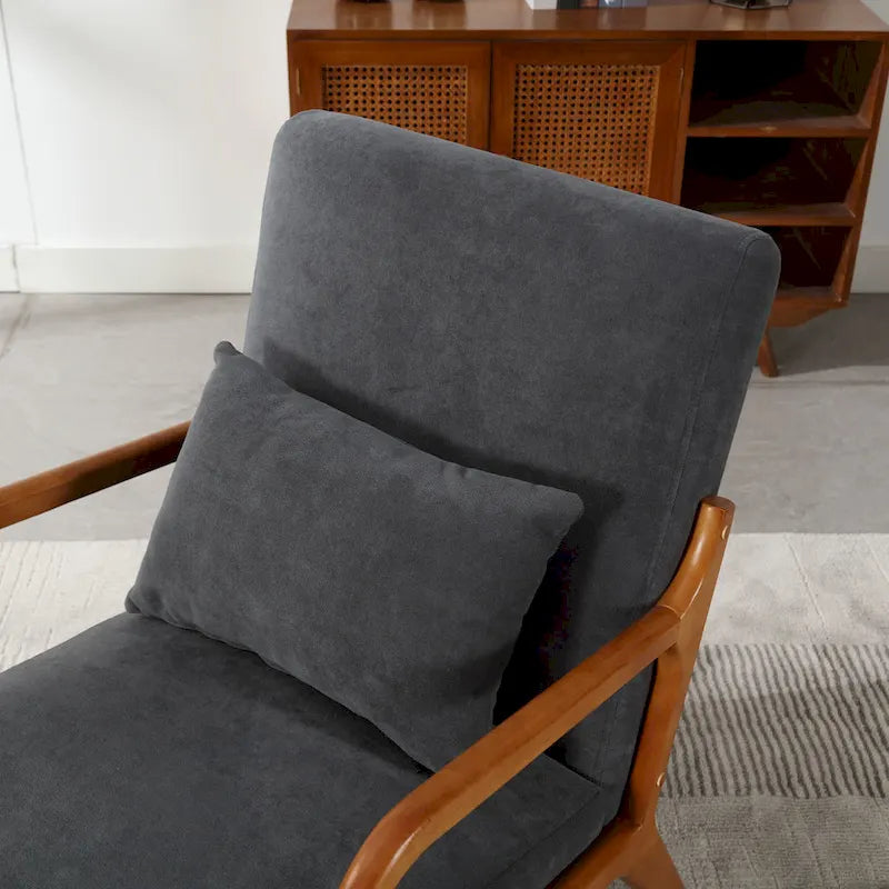 Fauteuil lounge en velours avec coussin