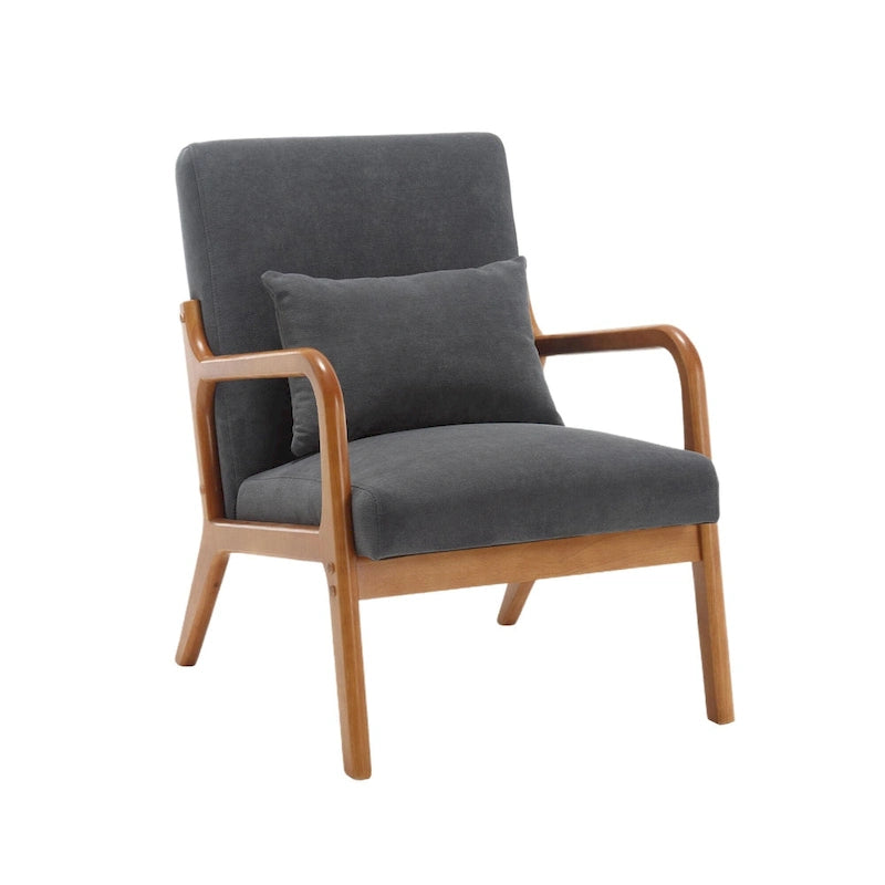 Fauteuil lounge en velours avec coussin