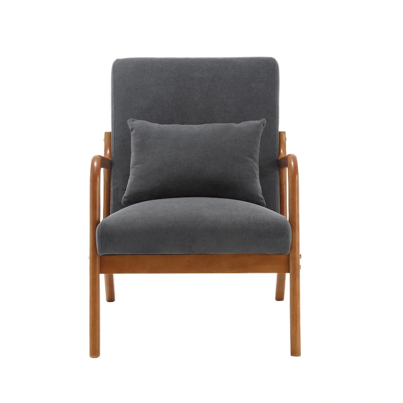 Fauteuil lounge en velours avec coussin