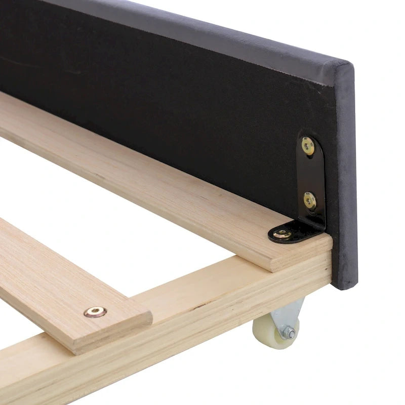 Cadre de lit de repos rembourré en velours avec ports de chargement USB