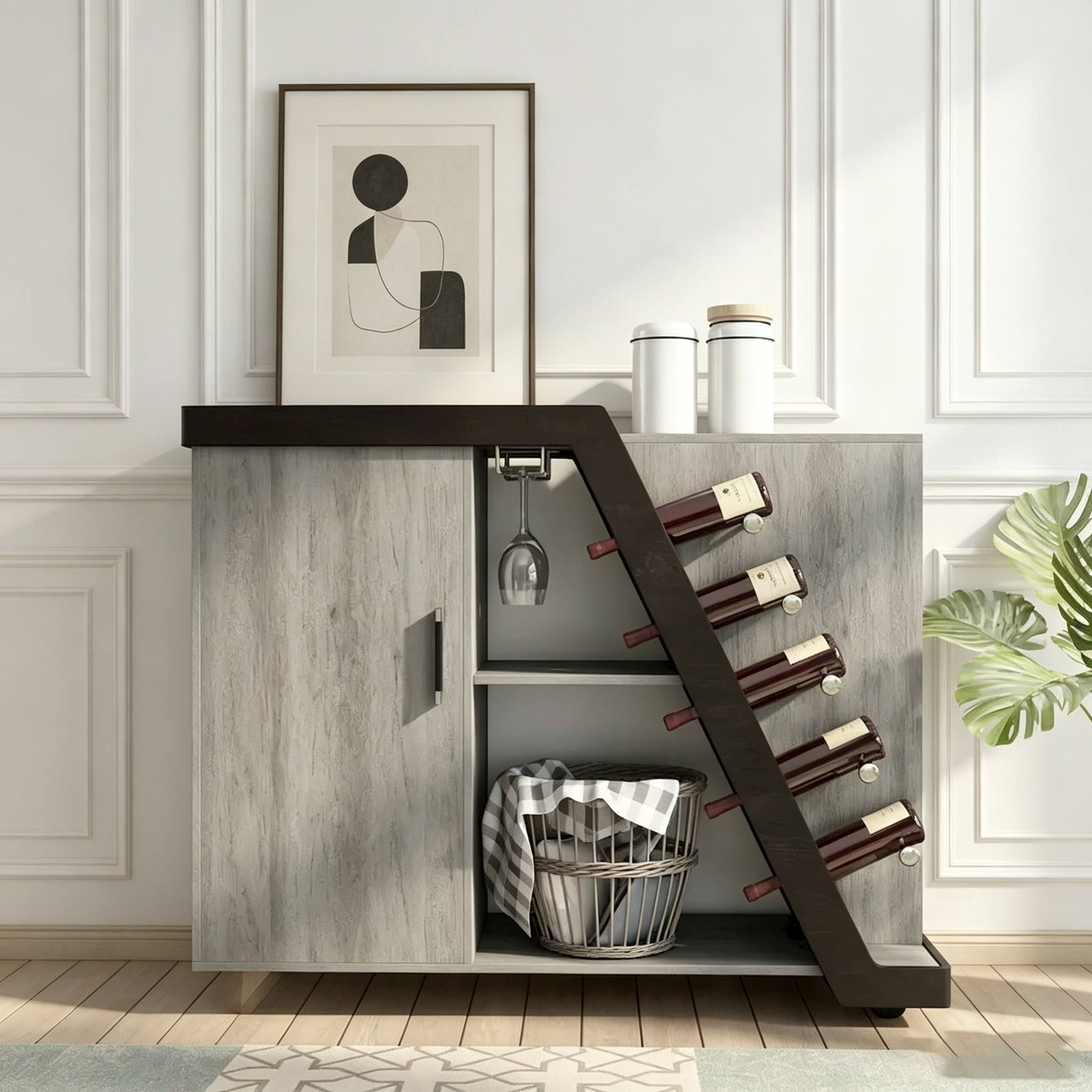 Meuble à vin mobile moderne à six couches