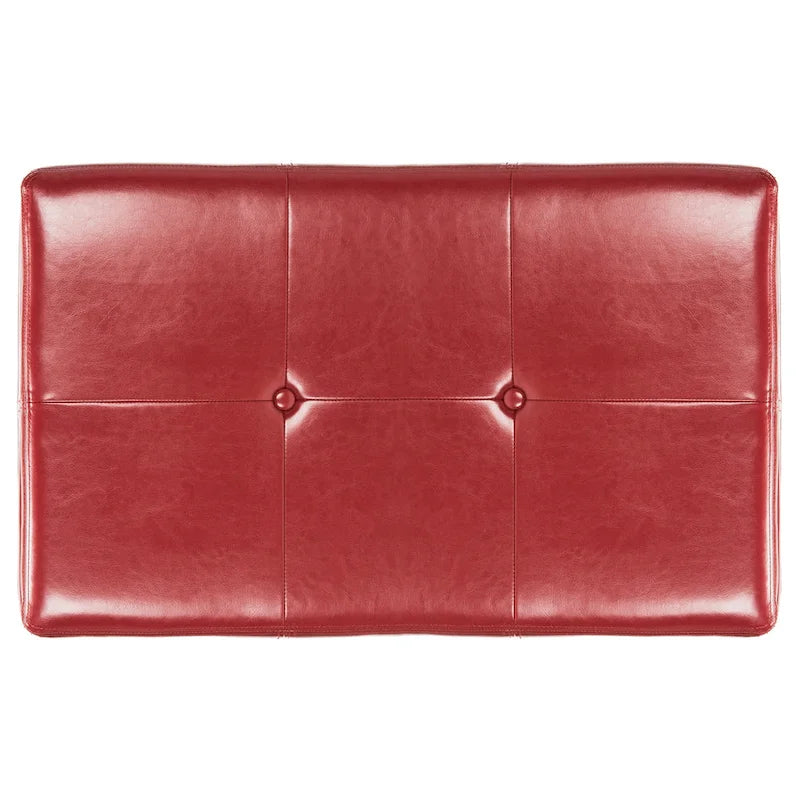 Banc de rangement capitonné en similicuir marron