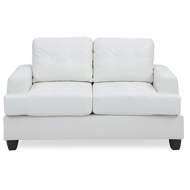 Canapé droit en similicuir avec accoudoirs évasés de 58 po de large - 34L x 58W x 36H