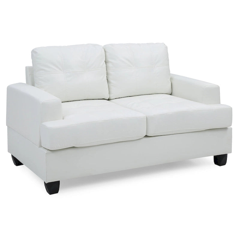 Canapé droit en similicuir avec accoudoirs évasés de 58 po de large - 34L x 58W x 36H