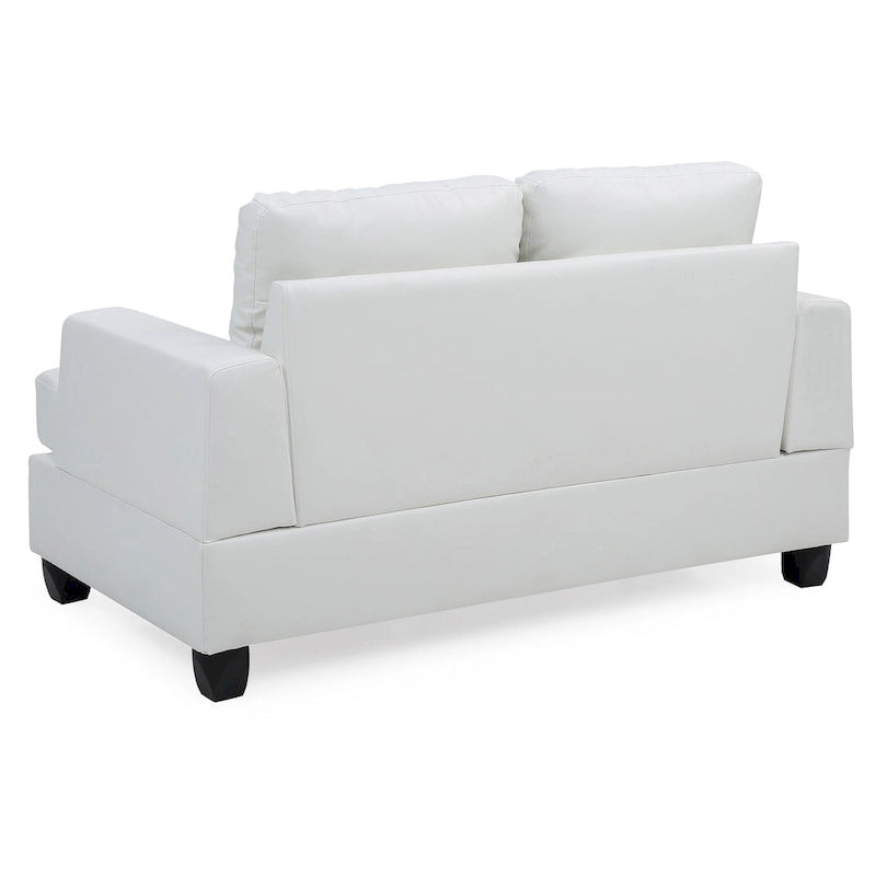 Canapé droit en similicuir avec accoudoirs évasés de 58 po de large - 34L x 58W x 36H