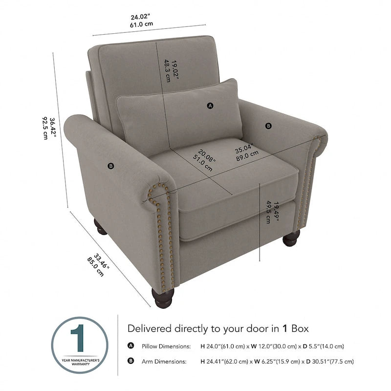 Chaise longue avec accoudoirs