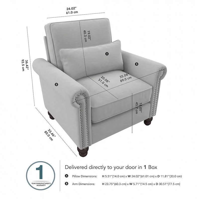 Chaise longue avec accoudoirs