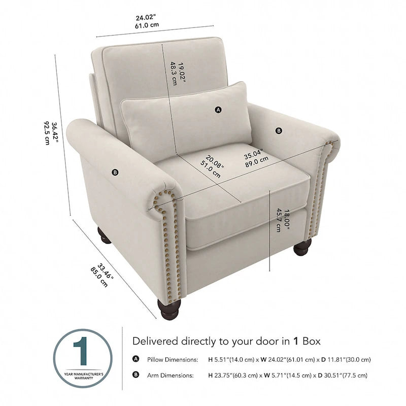 Chaise longue avec accoudoirs