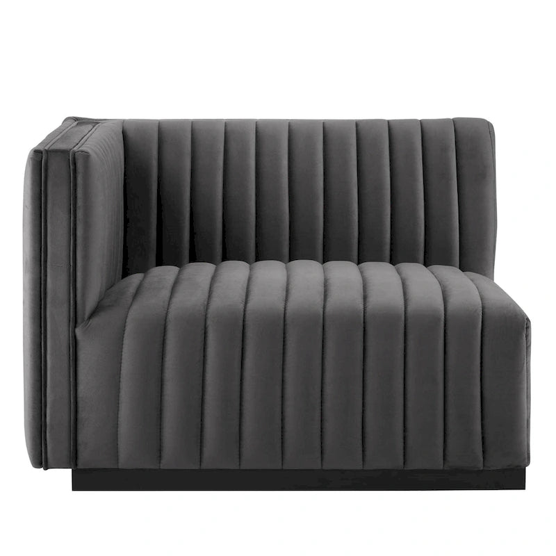 Canapé en velours capitonné