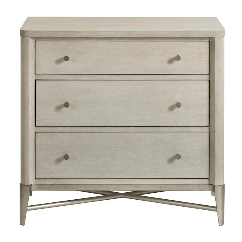 Chambre à coucher en bois massif, lit panneau, commode, miroir, 2 tables de nuit et banc, couleur champagne