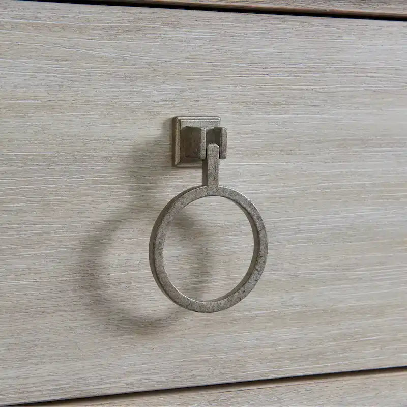 Chambre à coucher en bois massif, lit panneau, commode, miroir, 2 tables de nuit et banc, couleur champagne