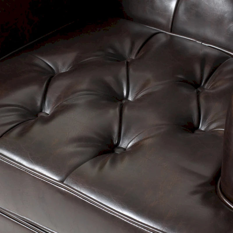 Fauteuil club en cuir marron