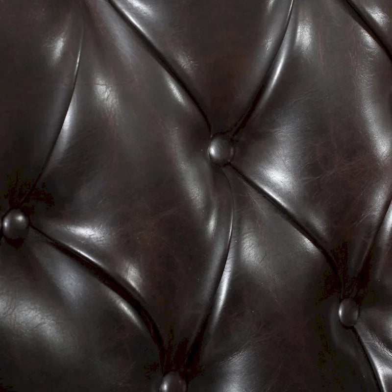Fauteuil club en cuir marron