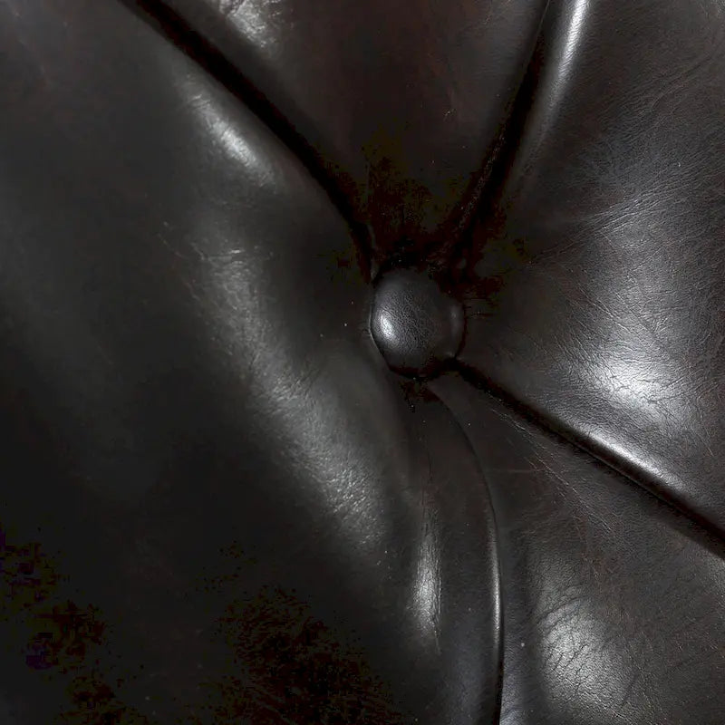 Fauteuil club en cuir marron