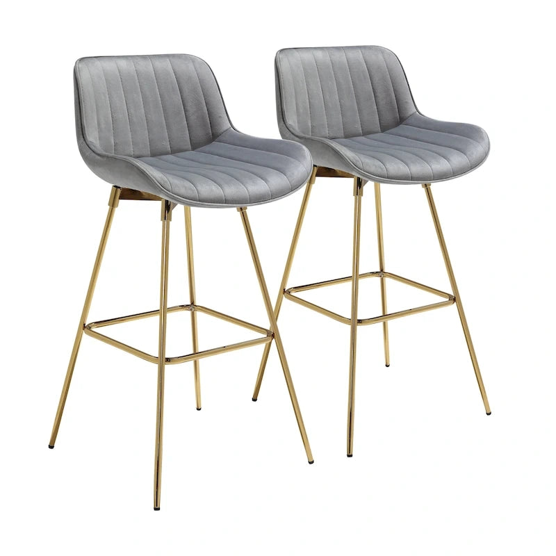 2 tabourets de bar pivotants confortables en velours