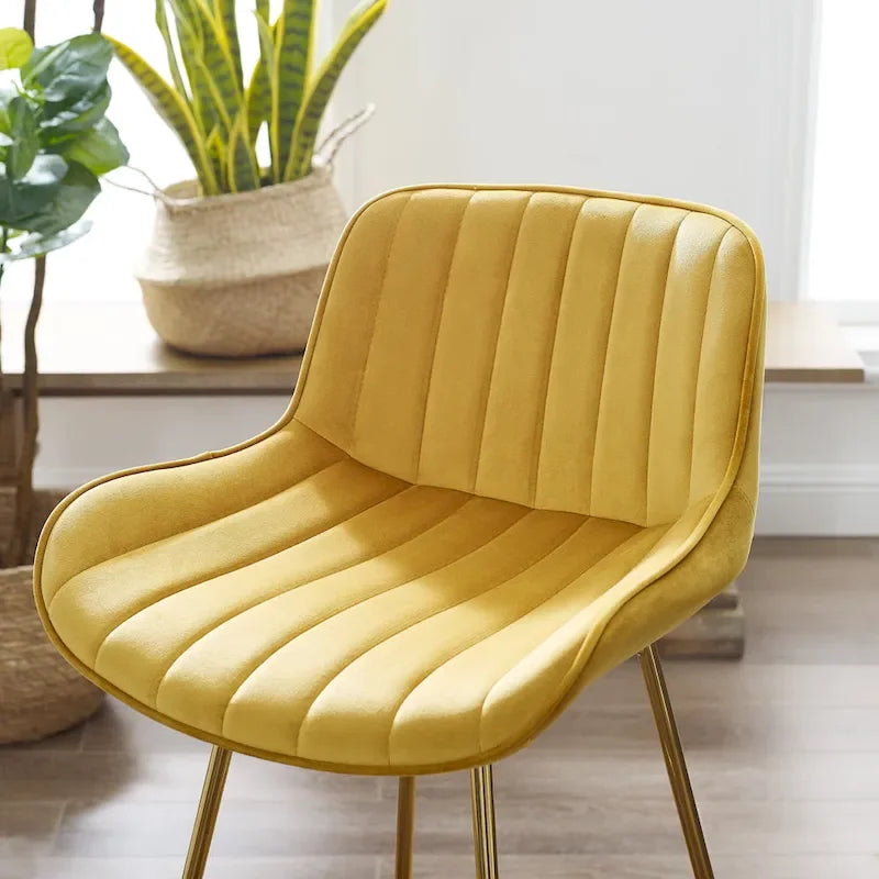 2 tabourets de bar pivotants confortables en velours