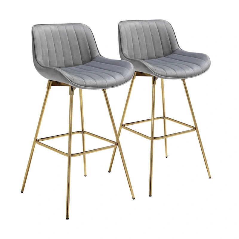 2 tabourets de bar pivotants confortables en velours