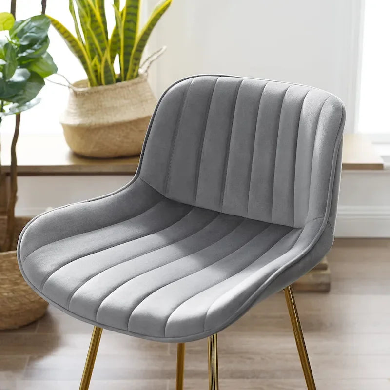 2 tabourets de bar pivotants confortables en velours