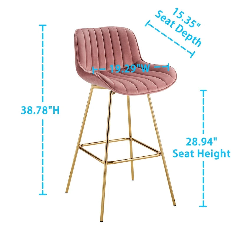 2 tabourets de bar pivotants confortables en velours