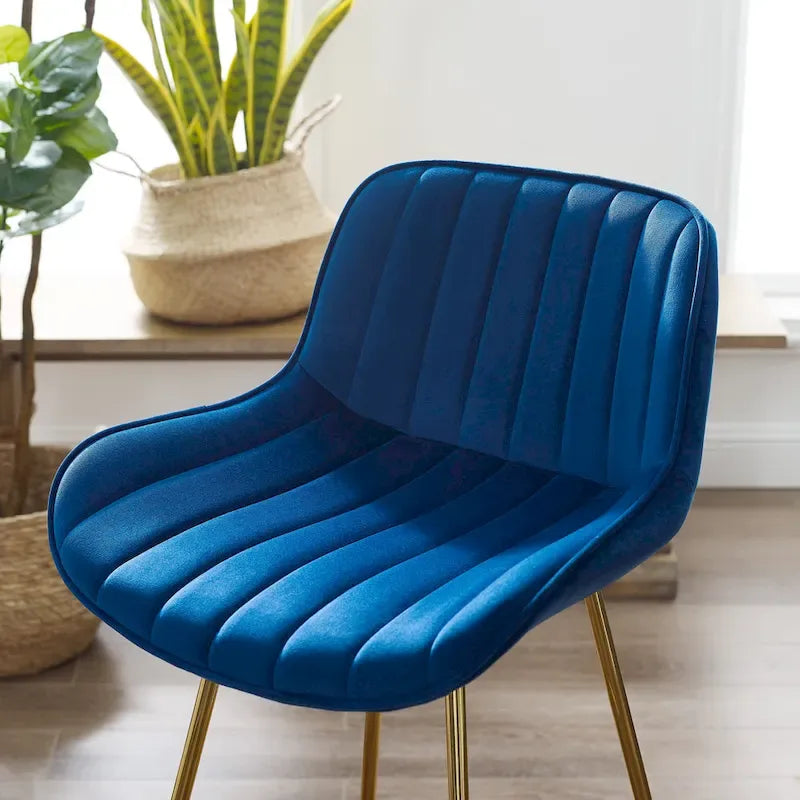 2 tabourets de bar pivotants confortables en velours