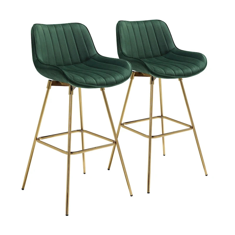 2 tabourets de bar pivotants confortables en velours