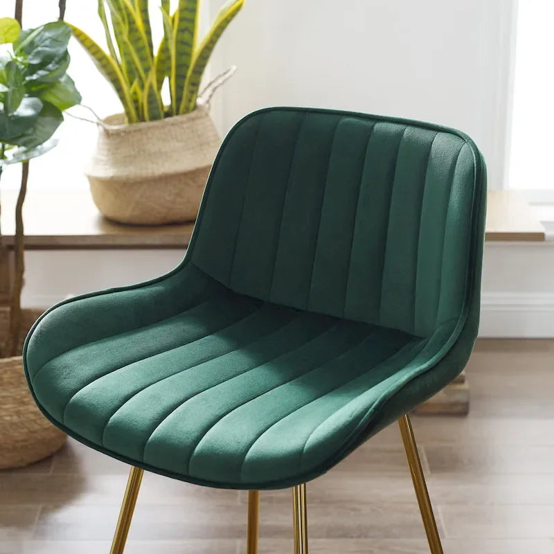 2 tabourets de bar pivotants confortables en velours