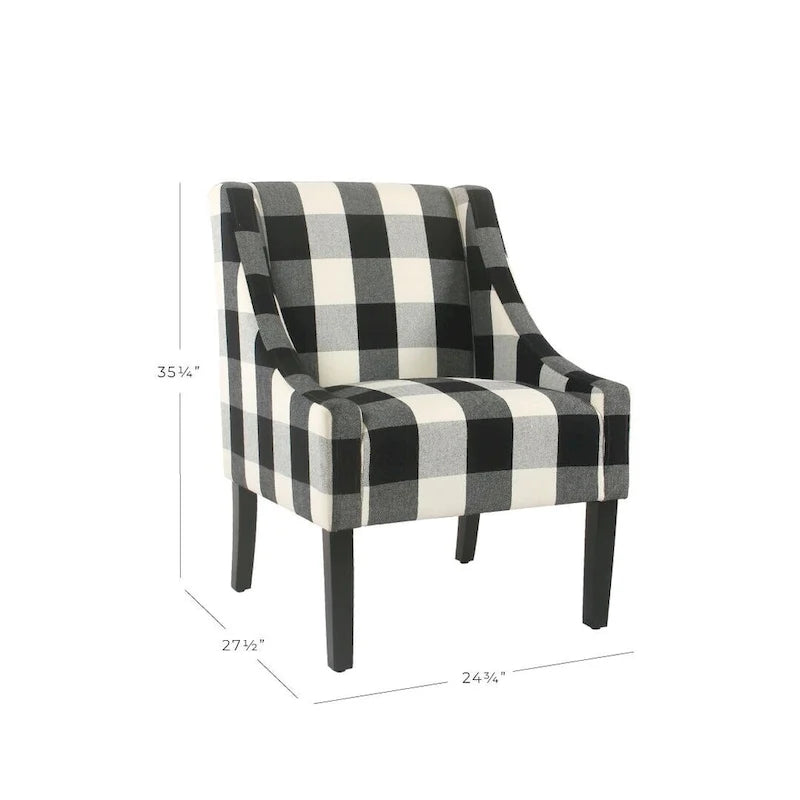Fauteuil moderne Swoop - Carreaux noirs