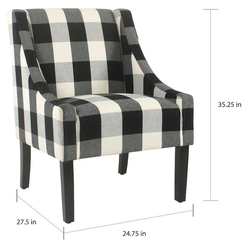 Fauteuil moderne Swoop - Carreaux noirs