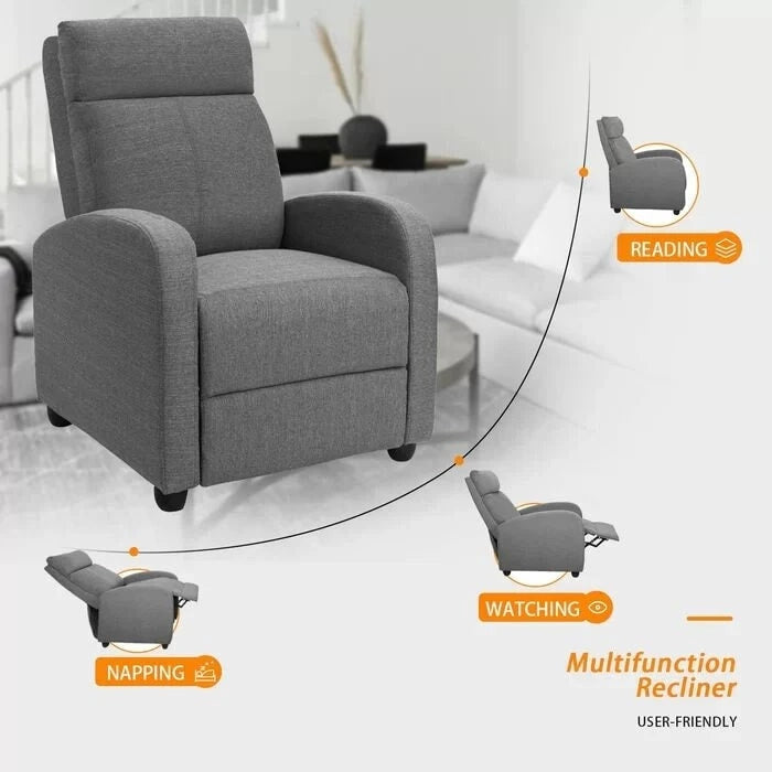Fauteuil inclinable en tissu pour salon simple