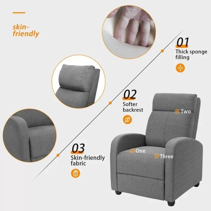 Fauteuil inclinable en tissu pour salon simple