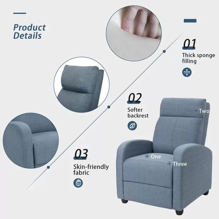 Fauteuil inclinable en tissu pour salon simple