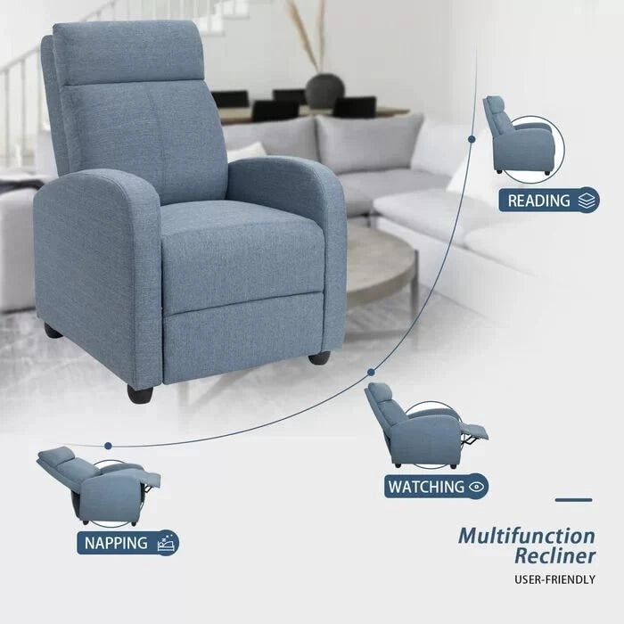 Fauteuil inclinable en tissu pour salon simple