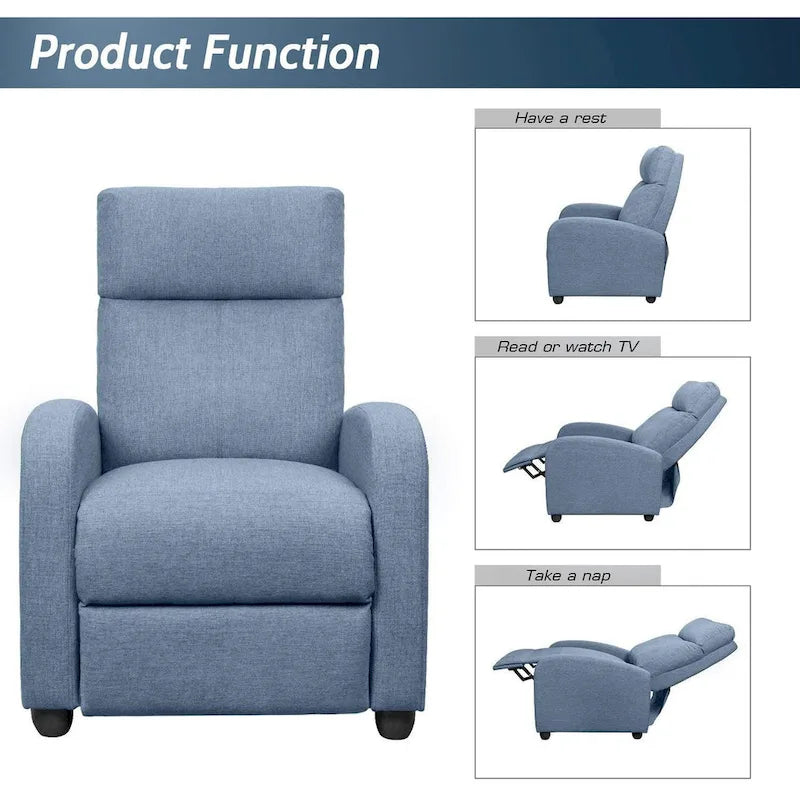 Fauteuil inclinable en tissu pour salon simple