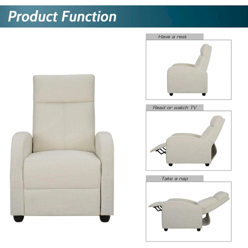 Fauteuil inclinable en tissu pour salon simple