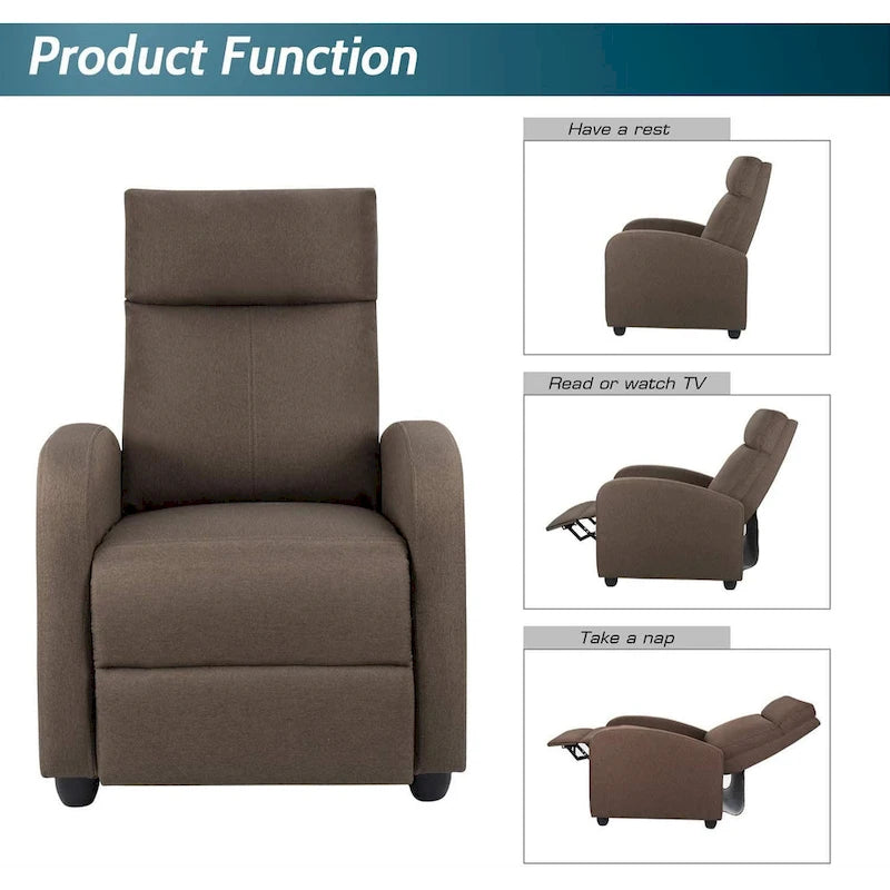 Fauteuil inclinable en tissu pour salon simple